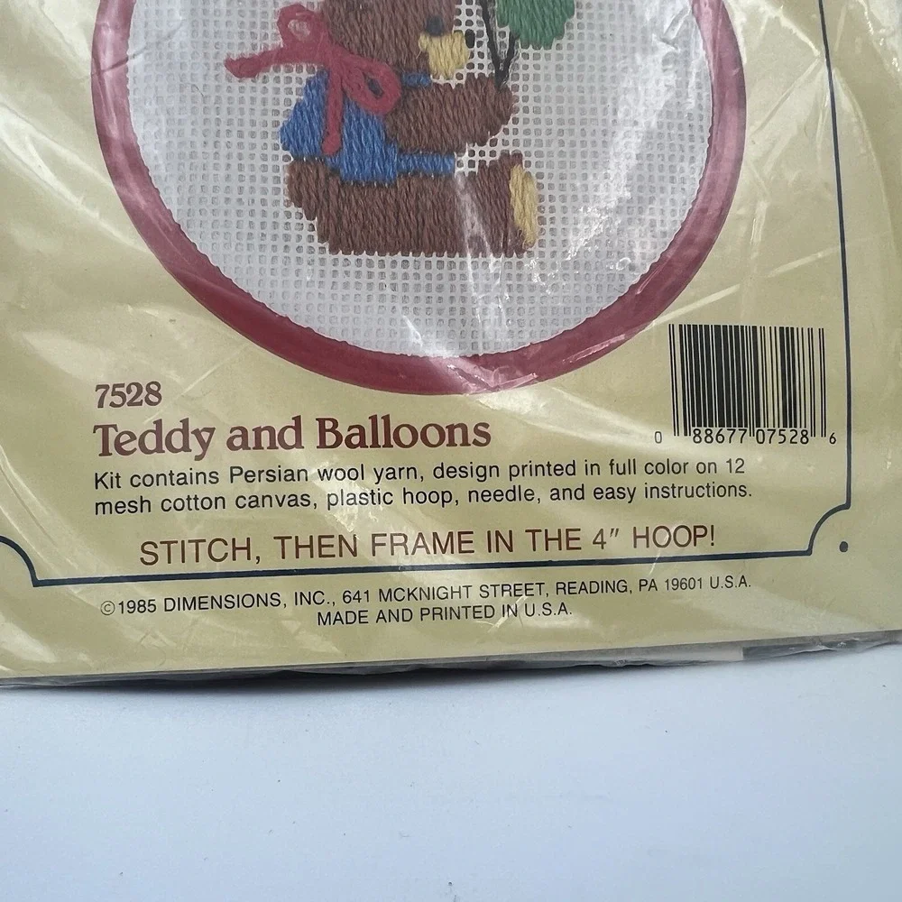 NEW Vintage 80s Stitchables Lot of 2 Cross Stitch Needlepoint Kit Kitty Cat Bear